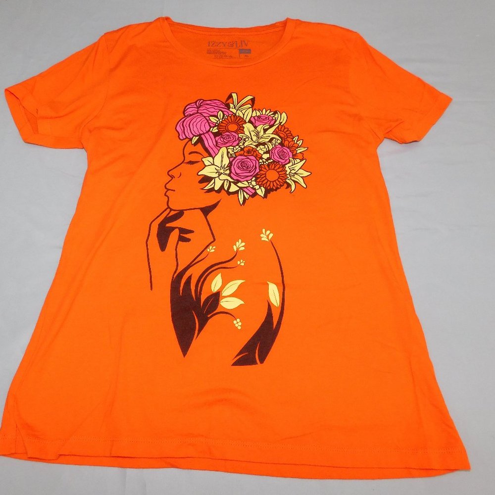 Izzy and Liv Orange Godess tee shirt, cotton, XL